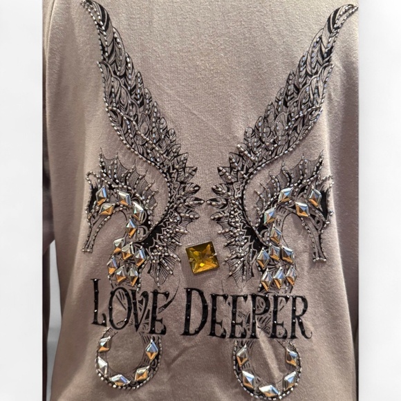 Faith Connexion Embellished Zip Jacket – XS – “Love Deeper” Seahorse Design – Gr - Picture 6 of 12